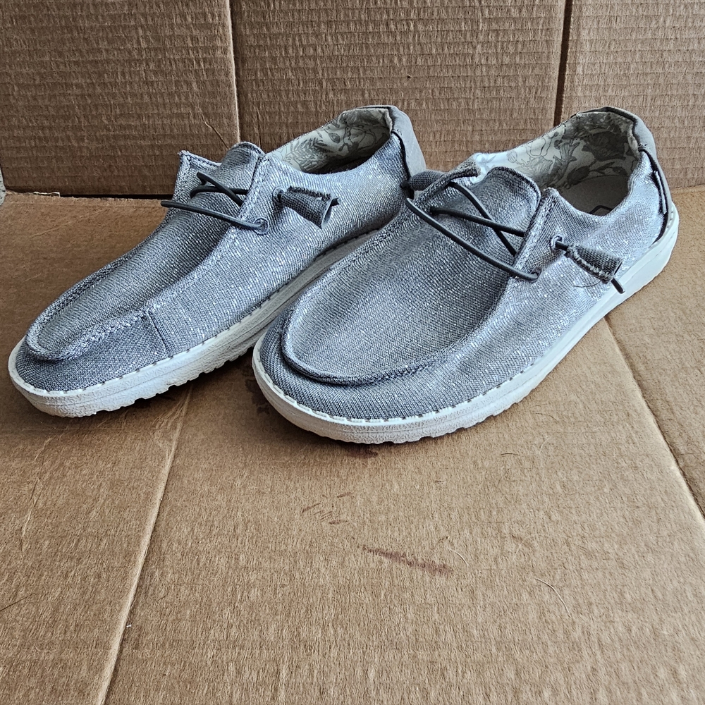Hey Dude Gray Flats Moccasin-Style Loafers